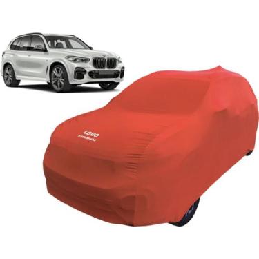 Imagem de Capa Automotiva Bmw X5 Tecido Helanca Cor Preta - Mz, Vermelha