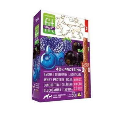 Imagem de Petisco Stick Fit Sport Cães Amora Blueberry Jabuticaba 50g - SPIN FIT