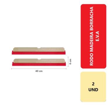 Imagem de 2 Unidades Rodo Para Limpeza De Madeira Eva Duplo 40 Cm Puxa E Seca Ba