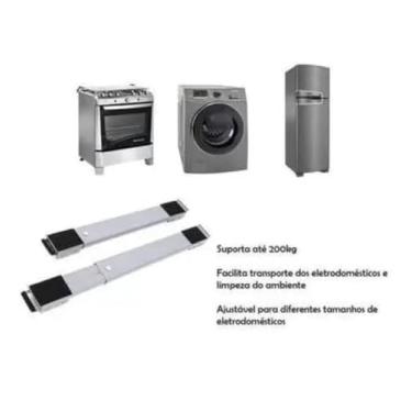 Imagem de Suporte Móvel Ajustável com Rodinhas Ideal para Geladeiras, Máquinas de Lavar e Móveis, Resistente, Reforçado, Até 200 Kg- Linha Premium