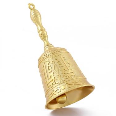Imagem de Homelavie Sino de mão de latão sólido super alto para tocar no casamento, sinos de mão de estilo novo para cabeceira de idosos, sino de sala de aula de professor, sino de jantar, sinos tibetanos,