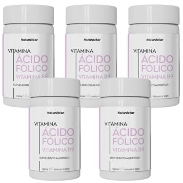Imagem de Kit Combo 5 Ácido Fólico Vitamina B9 1000mcg 300 Cápsulas