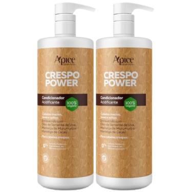 Imagem de Kit 2 Condicionador Crespo Power Apice Apse Hidratação Cabelo Profissional Limpeza Suave Vegano 1L