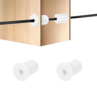 Imagem de HiPicco 2 peças de ilhós de parede para cabos, cabo de silicone de 2,5 cm, bucha de parede, alimentação, kit de roteamento, acessórios, cabo de parede, passagem, para Ethernet com orifício de 7,5 mm,
