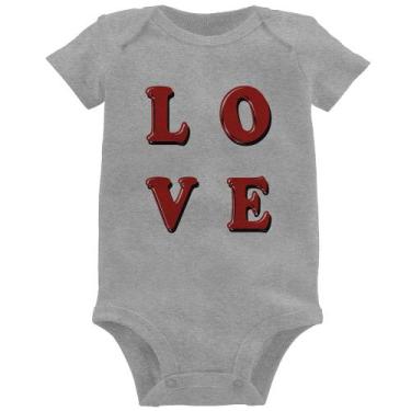 Imagem de Body Bebê LOVE - Foca na Moda, Cinza, GG