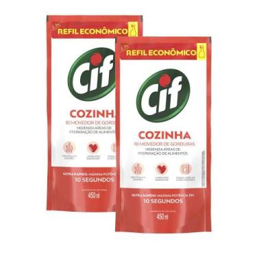 Imagem de Kit 2 Refis Limpador CIF Ultra Rápido Desengordurante 450ml