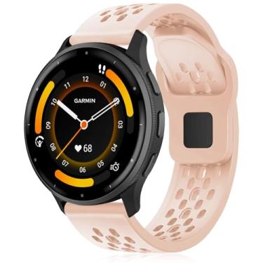 Imagem de Strisinho Pulseiras respiráveis compatíveis com Garmin Venu 3/Venu 2, Garmin Vivoactive 4, pulseira esportiva macia de silicone de 22 mm para relógio inteligente Garmin Forerunner 745/265/255/255, 5.6