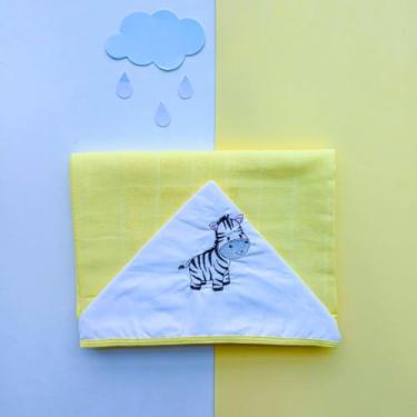 Imagem de Toalha Banho Bordada Fralda Capuz Soft 100% Algodão Enxoval Maternidade Piscina Praia Escola (Zebra)