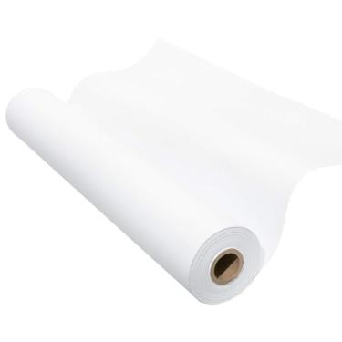 Imagem de Rolo de papel de desenho branco 38 cm × 381 cm rolo de papel de cavalete grande para artesanato, papel de embrulho branco, quadro de avisos kraft, papel de banner de pôster