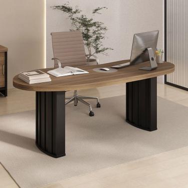 Imagem de Mesa para Escritório Tamburato Organic Nogal/Preto - Artany Móveis