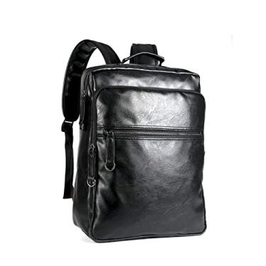 Imagem de Mochila de grande capacidade para homens Mochilas masculinas de moda de luxo Mochila de viagem de couro sintético macio