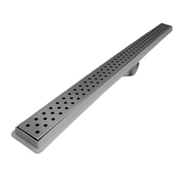 Imagem de Ralo Linear 5x90 Banheiro Inox 304 Perfurado Coletor Cinza Saídas 40mm com Tela (5cm x 91cm)