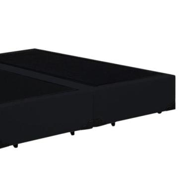 Imagem de Cama Box King Bipartido Preta Suede 40x192x203 - Santo Box