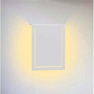 Imagem de Luminária Led Arandela Retangular Borda c/ Friso Luz Indireta Branco D