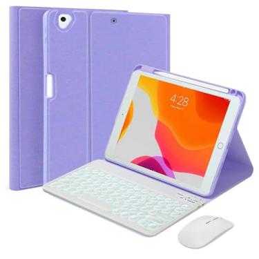 Imagem de QYiiD Capa com teclado para iPad Pro de 11 polegadas (M4) 2024, 7 cores, retroiluminada, Bluetooth, teclado colorido, removível, capa fólio inteligente com mouse sem fio para iPad Pro M4 11 polegadas,