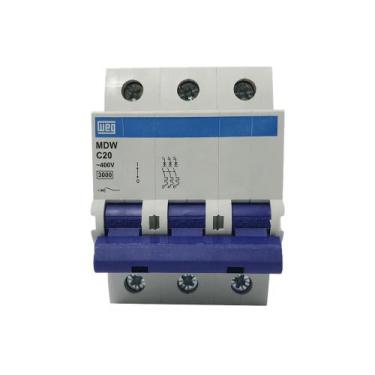 Imagem de Disjuntor termomagnetico mini mdw-c 20a tripolar - cod 10076425 - WEG