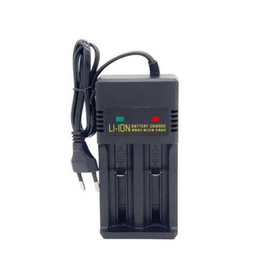 Imagem de Carregador de Bateria Duplo 18650 26650 14500 16340 18500 Bivolt - Gol