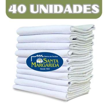 Imagem de  Kit 40 Panos Prato Grande Branco Liso Santa Margarida SM08