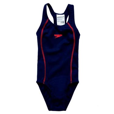 Imagem de Maiô Infantil, Speedo, Acqua Basic, Acquaplus Liso com Costas Nadador Fechada, tamanho 4 - Azul
