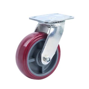 Imagem de Rodízios de placa giratória para serviços pesados, poliuretano, sem ruído, para bancada, carrinho, carrinho, vagão, galinheiro(4 inch)