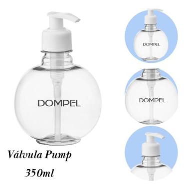 Imagem de Frasco Dispenser Saboneteira Bola 350 ml Válvula Dompel Transparente