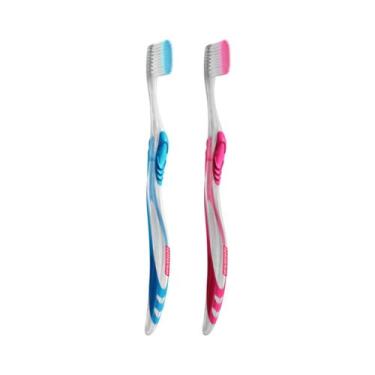 Imagem de Escova Dental Macia c/ 2 unidades Fine Tip - Dentalclean, Rosa, Azul