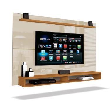Imagem de Painel Para TV Até 65 Polegadas Com Prateleira 1,80m Max Cedro / Off White