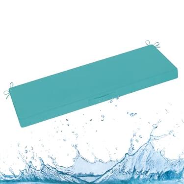 Imagem de downluxe Almofada de banco para uso externo à prova d'água, almofadas de móveis de pátio de 106 x 153 cm com laços ajustáveis e alça portátil, almofadas de balanço de varanda, almofadas de banco para
