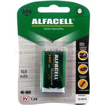 Imagem de Bateria 9V recarregavel alfacell
