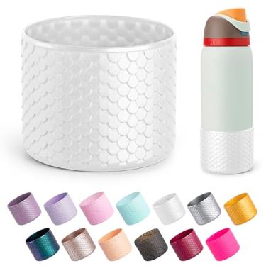 Imagem de Diumepo Bota de silicone para garrafa de água Owala 947 ml, protetor de proteção antiderrapante para garrafa de água Owala FreeSip/Twist/Flip 947 ml, livre de BPA (branco perolado)