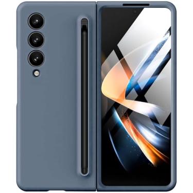 Imagem de Capa protetora à prova de choque para Samsung Galaxy Z Fold 4 com caneta S Pen e protetor de tela integrado, compatível com carregamento sem fio MagSafe, capa protetora à prova de choque para Samsung