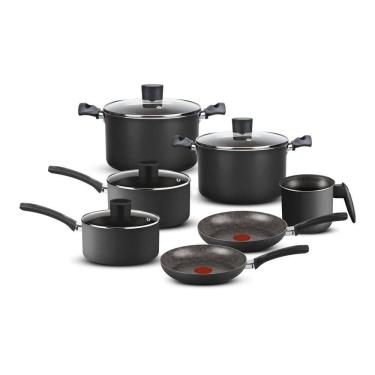 Imagem de Jogo de Panelas Rochedo Facilita Cinza 7 Peças | Rochedo