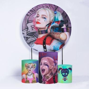 Imagem de Kit Painel de Festa Redondo e Trio de Cilindros Alerquina- Fera Print