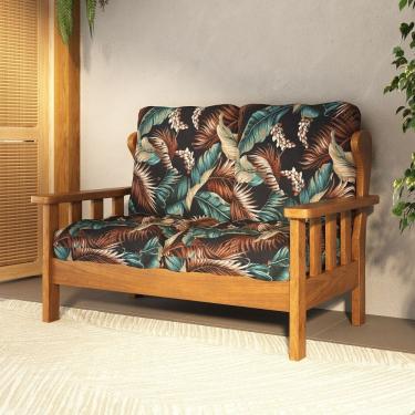 Imagem de Sofá 2 Lugares Madeira Maciça Nathalia Móveis Nathalia