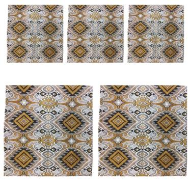 Imagem de 5 Capas de Almofada 45x45 Aquablock – Kit Impermeável para Ambientes Externos (ARABESCO MOSTARDA)