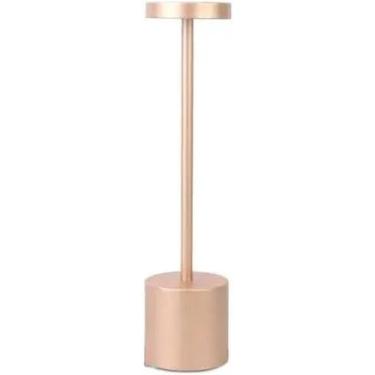 Imagem de Luminária De Mesa Com Toque Recarregável LED Moderna Abajur Restaurante Para Leitura (Bronze)