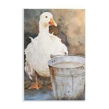 Imagem de Stupell Industries Arte de placa de parede Duck & Country Pail, design por Stephanie Fielden, 25 x 38 cm