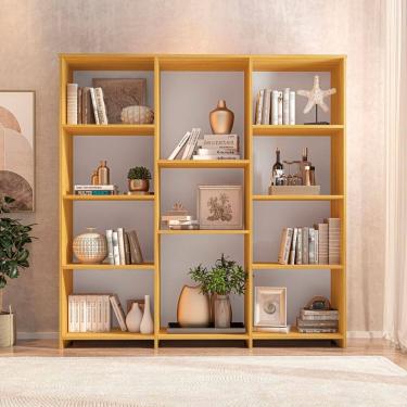 Imagem de Estante Livreiro Multiuso Odelia com 11 Nichos Freijó