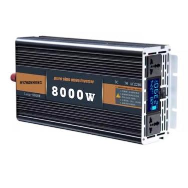 Imagem de 12V TO 110V,8000W DC 12V/24V/48V/60V Puro Sine Wave Inverter Charger DC Input AC Output 110V/220V Low Frequency Solar Power Inverter Converter, para carro, RV, camping, road trip
