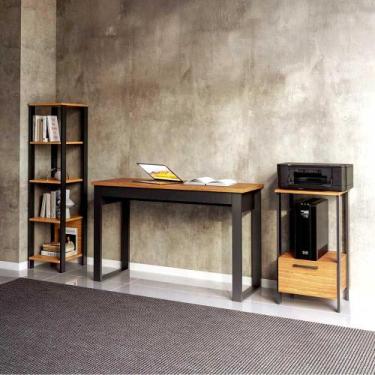 Imagem de Mesa Escritório com Estante e Mesa de Apoio Dalla Costa MDF - Pradel E