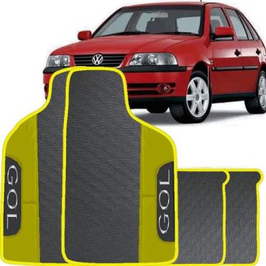 Imagem de Lindo jogo tapete 4 peças carro automotivo  na cor amarelo volkswagen 