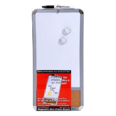 Imagem de Dooley Placa de marcação magnética emoldurada metálica com tira de cortiça, 20 x 45 cm, metálico (817COMGTC)