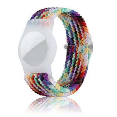 Imagem de Pulseira infantil compatível com para AirTag, GPS para rastreador infantil Pulseira trançada para Apple Air Tag(Rainbow)