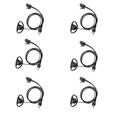 Imagem de Klykon Pacote com 6 fones de ouvido Walkie Talkie para Midland com microfone de segurança em forma de D para GXT1000VP4 LXT600VP3 GXT1050VP4 GXT1000XB