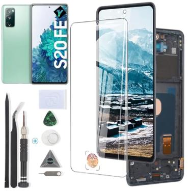 Imagem de YWLRONG para Amoled Samsung Galaxy S20 Fe Tela Repamcement Lcd Display Touch Screen Digitalizador Assembly para S20 Fe 5G Substituição com Ferramentas (Suporte para Impressão Digital)
