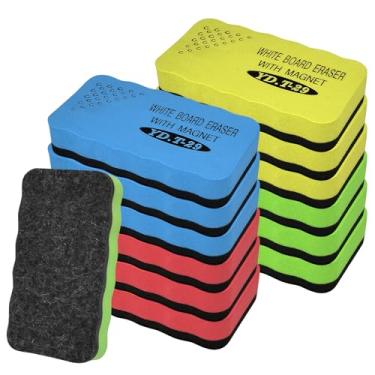 Imagem de Marte Vanci Borrachas apagáveis a seco, pacote com 12 borrachas magnéticas para quadro branco, laváveis e sem manchas, borrachas magnéticas secas para quadro-negro, aula, casa, escola, escritório