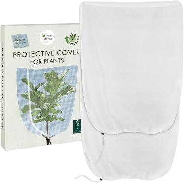 Imagem de Coberturas de plantas para proteção de inverno: 2 capas de proteção de plantas de inverno para plantas de jardim - 99 x 78 cm capa de proteção contra congelamento de plantas translúcidas - Proteção de