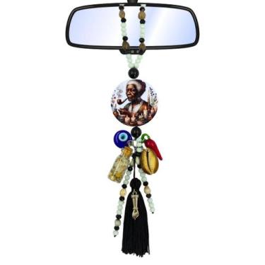 Imagem de Chaveiro Guia Patuá Proteção Preta Velha Retrovisor Carro - Balaio de 