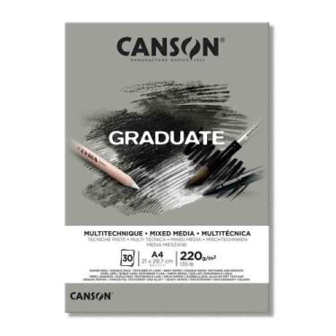 Imagem de Bloco Multi Tecnica Cinza Graduate Canson 220 g/m² A4 30 F