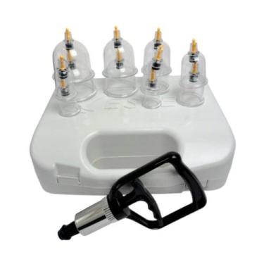 Imagem de Kit 12 ventosas acrílico e aplicador ventosaterapia maleta - Estek, 0